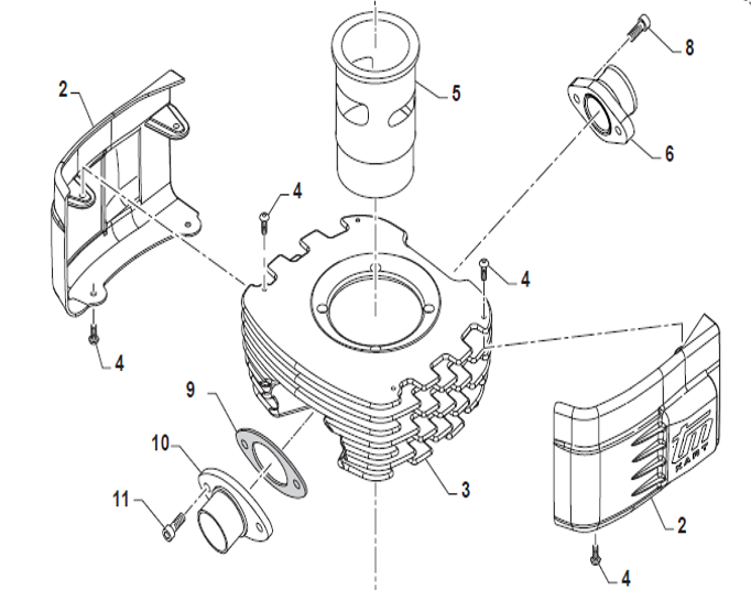 TM 60CC MANIFOLD DE ESCAPE