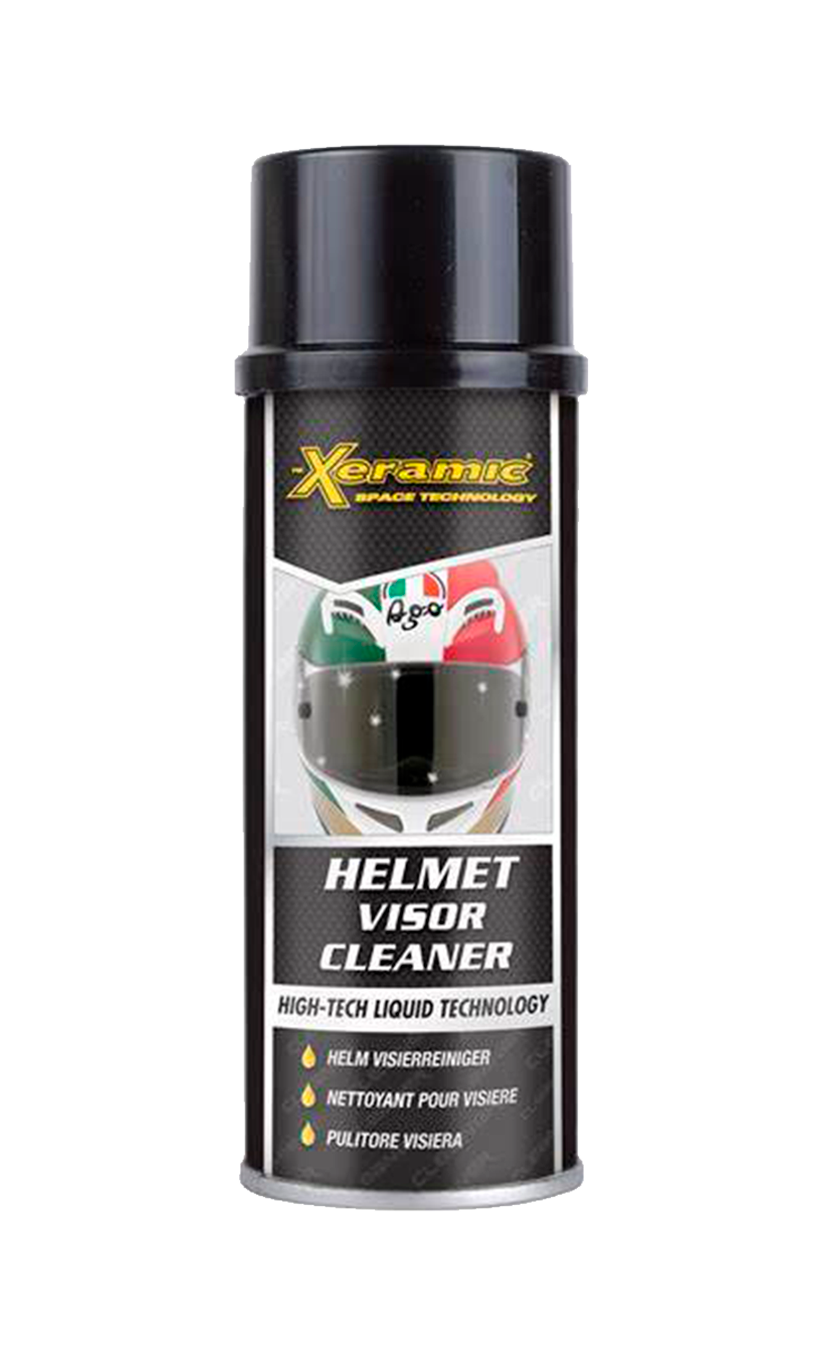 Helmet visor cleaner